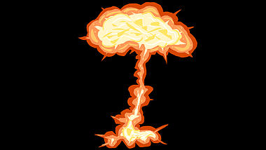卡通黄色爆炸火焰蘑菇云带通道挂件素材视频的预览图