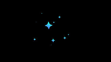 卡通蓝色星星闪烁发光带通道挂件素材视频的预览图