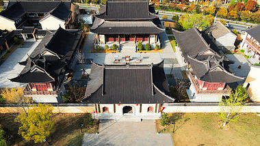 4K航拍江苏省淮安市青龙寺古风建筑视频的预览图