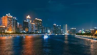4k珠江夜景游轮实拍延时视频的预览图