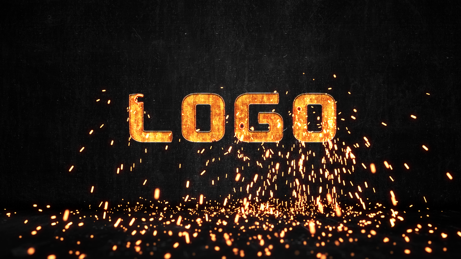 大气金色火花粒子燃烧出现LOGO片头ae模板视频的预览图