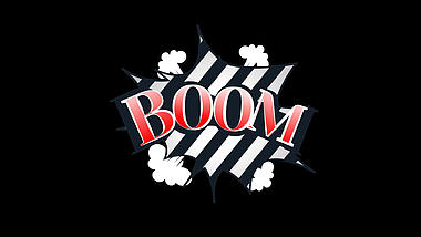 爆炸BOOM贴纸时尚条纹潮流带通道挂件视频的预览图