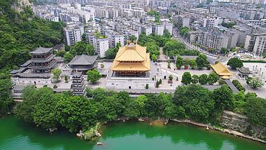 4K航拍广西柳州著名旅游景点文庙古建筑视频的预览图