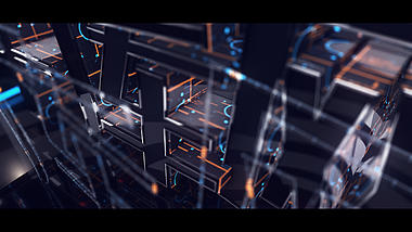 震撼金属玻璃质感发光logo片头AE模板视频的预览图