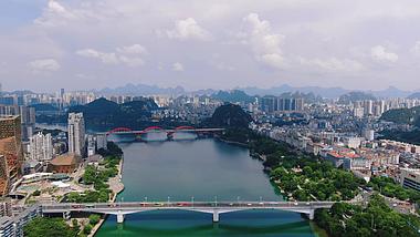 4K航拍广西柳州城市风光城市建设视频的预览图