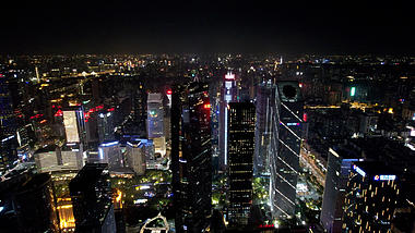 4k航拍广州中轴线写字楼夜景实拍视频的预览图
