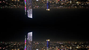 4k航拍镜像广州塔小蛮腰CBD写字楼视频的预览图