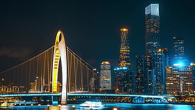 8K震撼青橙延时广州珠江新城猎德大桥CBD灯光秀视频的预览图
