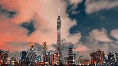 8K大气延时广州珠江新城CBD城市云层视频的预览图