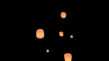 中秋节中秋孔明灯上升带通道视频的预览图