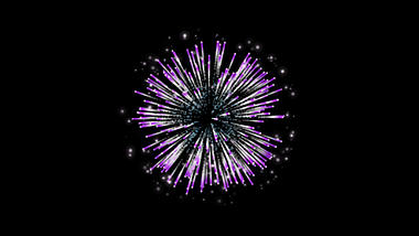 紫色烟花庆祝节日绽开带通道视频的预览图