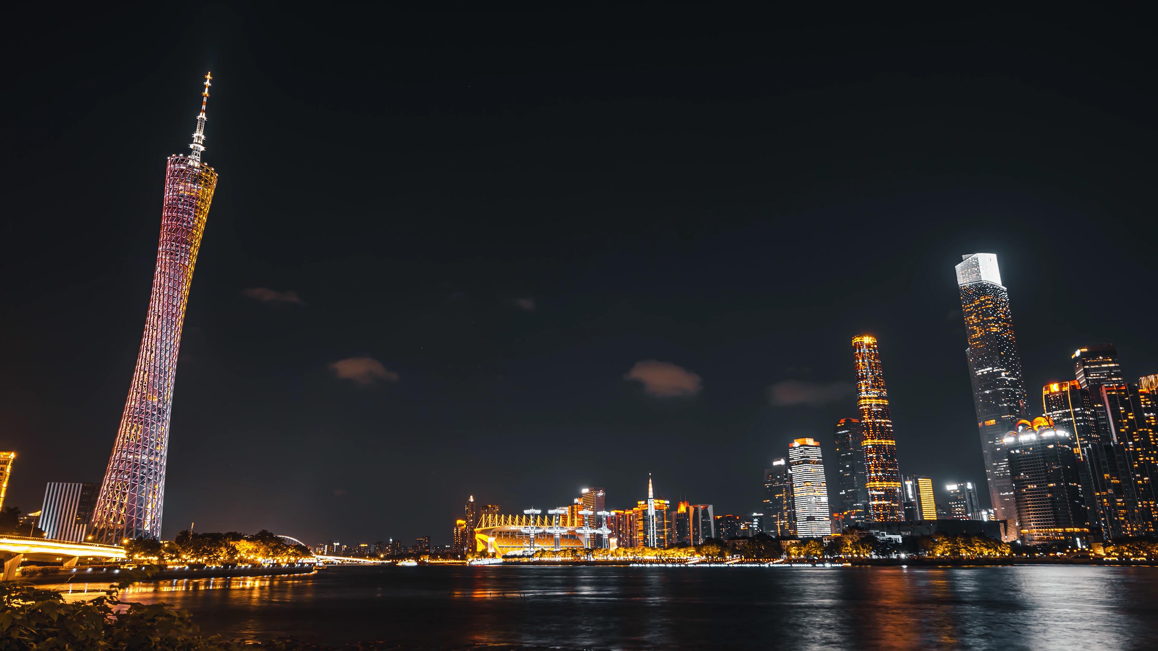 8K震撼城市延时广州珠江新城CBD夜景视频的预览图