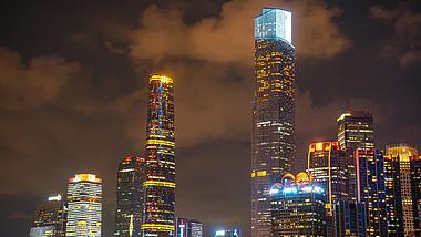 8K震撼延时广州国际金融中心城市夜景视频的预览图