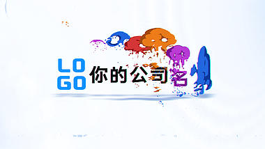 彩色卡通烟雾MG动画企业LOGO片头视频的预览图