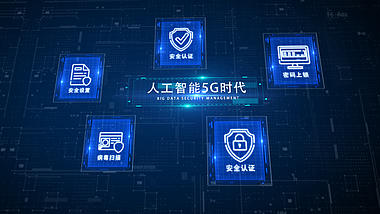 蓝色科技企业板块分类标题AE模板视频的预览图