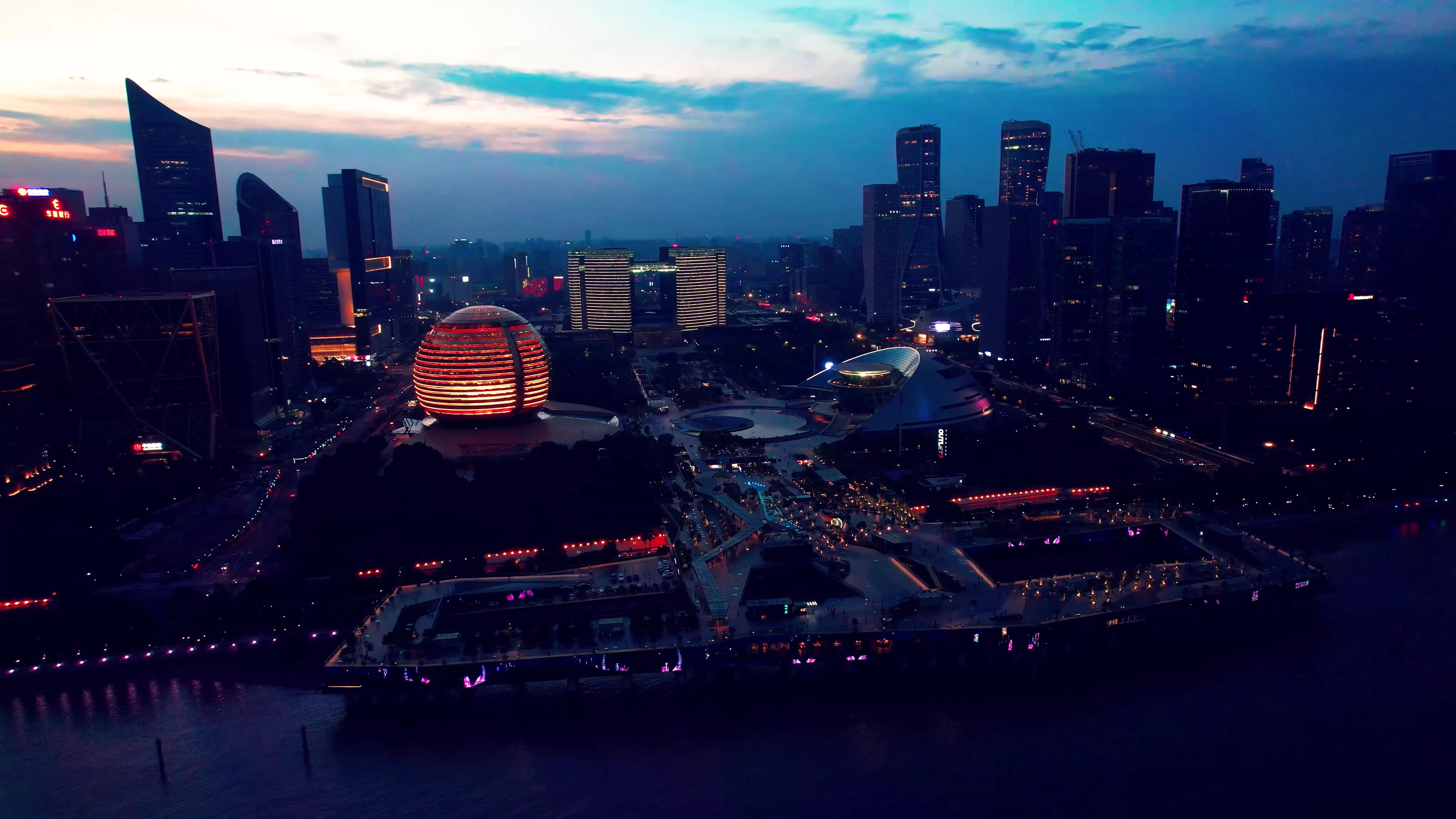5.4k杭州城市阳台市民中心城市CBD视频的预览图