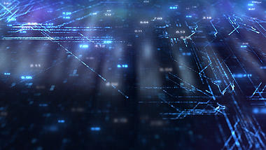 蓝色玻璃光线数据科技背景视频AE模板视频的预览图