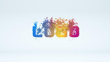 简洁描边彩色粒子企业LOGO片头视频的预览图