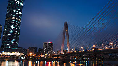 8K武汉城市地标月湖桥延时实拍视频视频的预览图