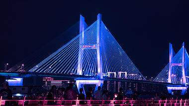 4K武汉城市地标赛博朋克长江二桥实拍视频视频的预览图