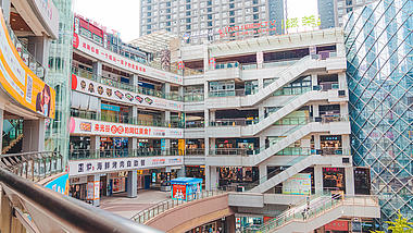 4K武汉城市建筑光谷步行街延时实拍视频视频的预览图