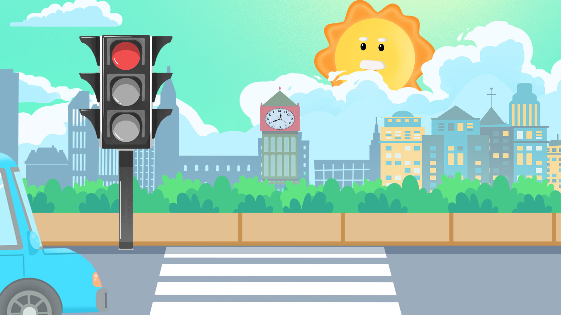 城市马路红绿灯文明交通动态MG场景视频背景视频的预览图