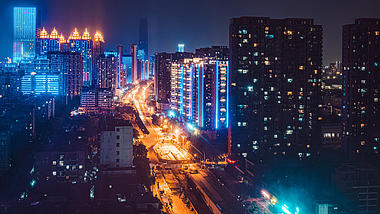 8K武汉城市建筑万家灯火延时夜景实拍视频视频的预览图
