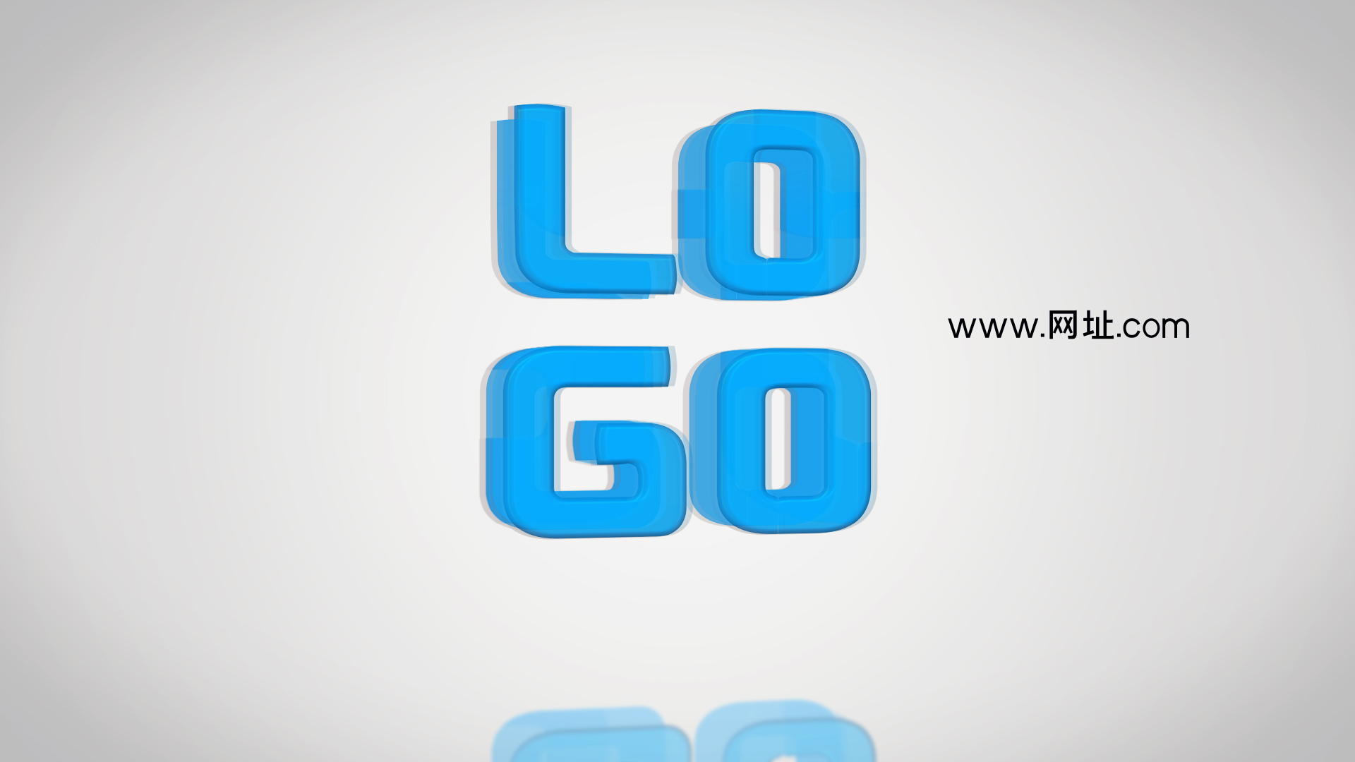 简洁透明玻璃质感倒影企业三维LOGO片头视频的预览图