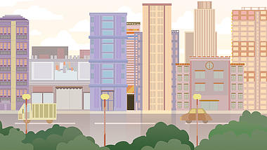 扁平矢量城市建筑图动态MG场景视频背景视频的预览图