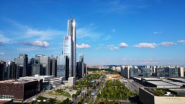 4K航拍城市大楼地标建筑金融城大厦实拍视频的预览图