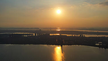 4K武汉城市地标黄家湖日落实拍视频视频的预览图