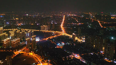 4K武汉城市繁华夜景航拍实拍视频视频的预览图