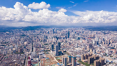 4K云南昆明城市建筑大范围航拍延时视频的预览图