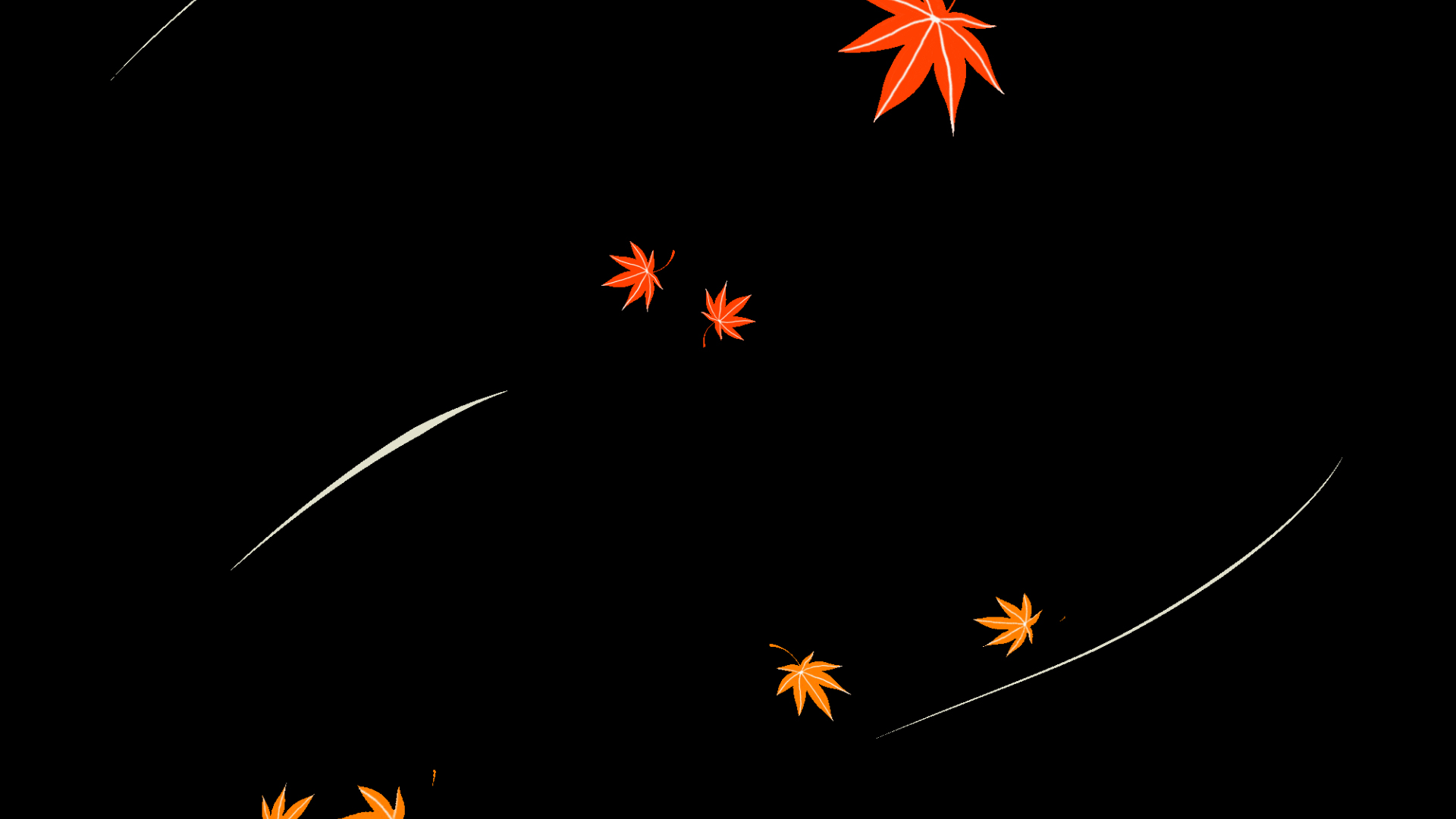 秋天秋风落叶叶子树叶带通道挂件素材视频的预览图