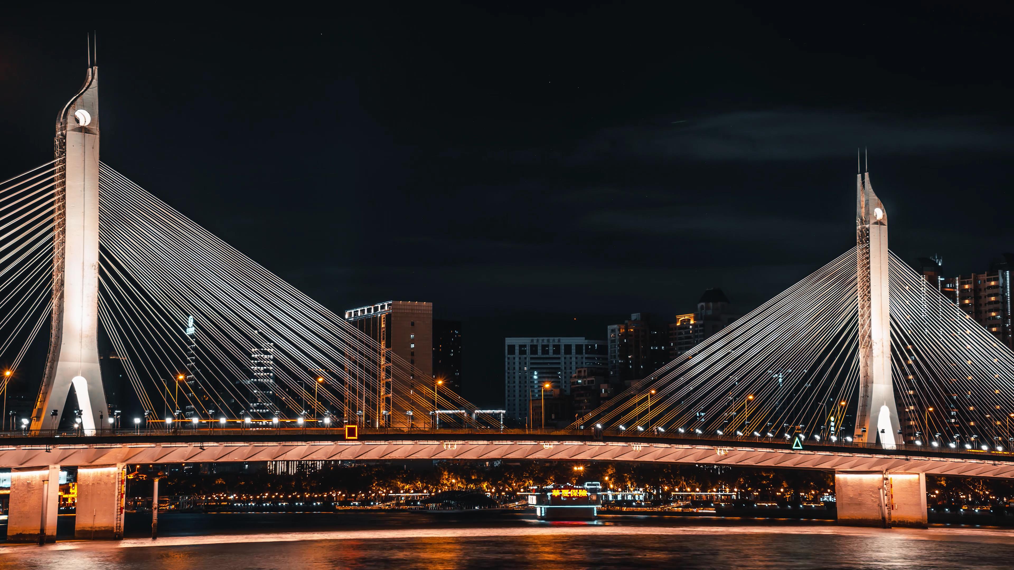 8K震撼延时广州海印大桥城市夜景视频的预览图