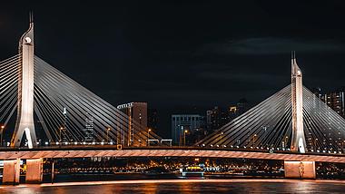 8K震撼延时广州海印大桥城市夜景视频的预览图