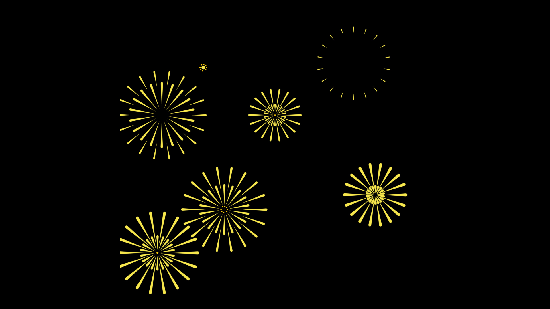 烟花节日庆祝黄色漂浮带通道视频的预览图