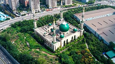 4k航拍重庆清真寺阿拉伯异域风情建筑视频的预览图
