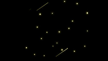 闪烁星光星空流星夜空光效光发光黄色带通道素材视频的预览图