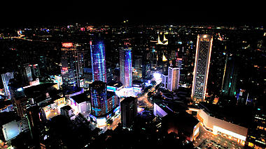 4K航拍江苏南京市新街口商圈夜景视频的预览图