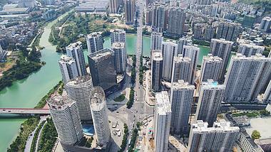 4K航拍贵州铜仁高楼建筑城市建设视频的预览图