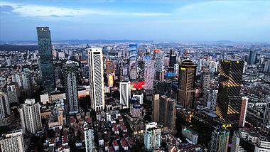 4K航拍江苏省南京市新街口商圈金融中心视频的预览图