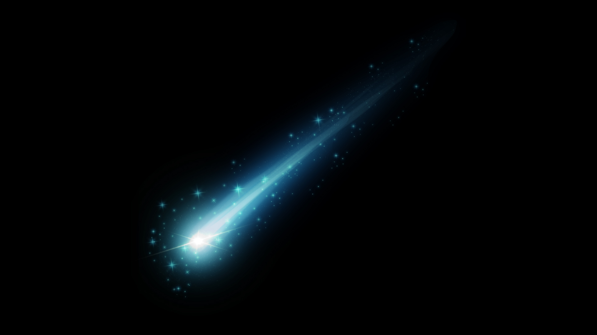 蓝色陨石光效特效流星带通道素材视频的预览图