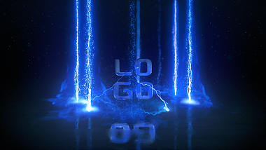 大气史诗能量电流闪电光柱LOGO片头视频的预览图