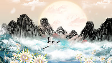 原创中国风中秋节圆月菊花视频背景AE模板视频的预览图