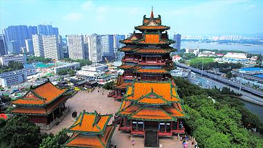 4K航拍江苏省南京市4A景区阅江楼视频的预览图