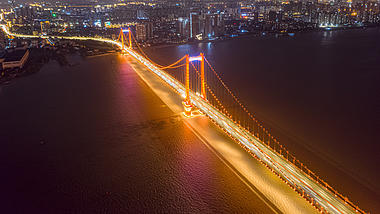 8K武汉城市建筑鹦鹉长江大桥延时实拍视频视频的预览图