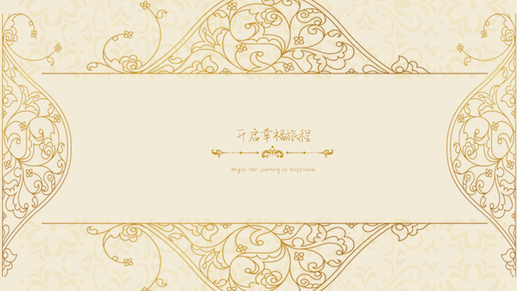金色简约欧式花边底纹婚礼相册片头视频AE模板视频的预览图