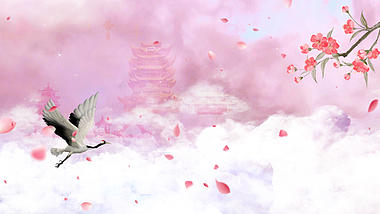 原创唯美中国风粉色云雾仙境美景视频背景AE模板视频的预览图