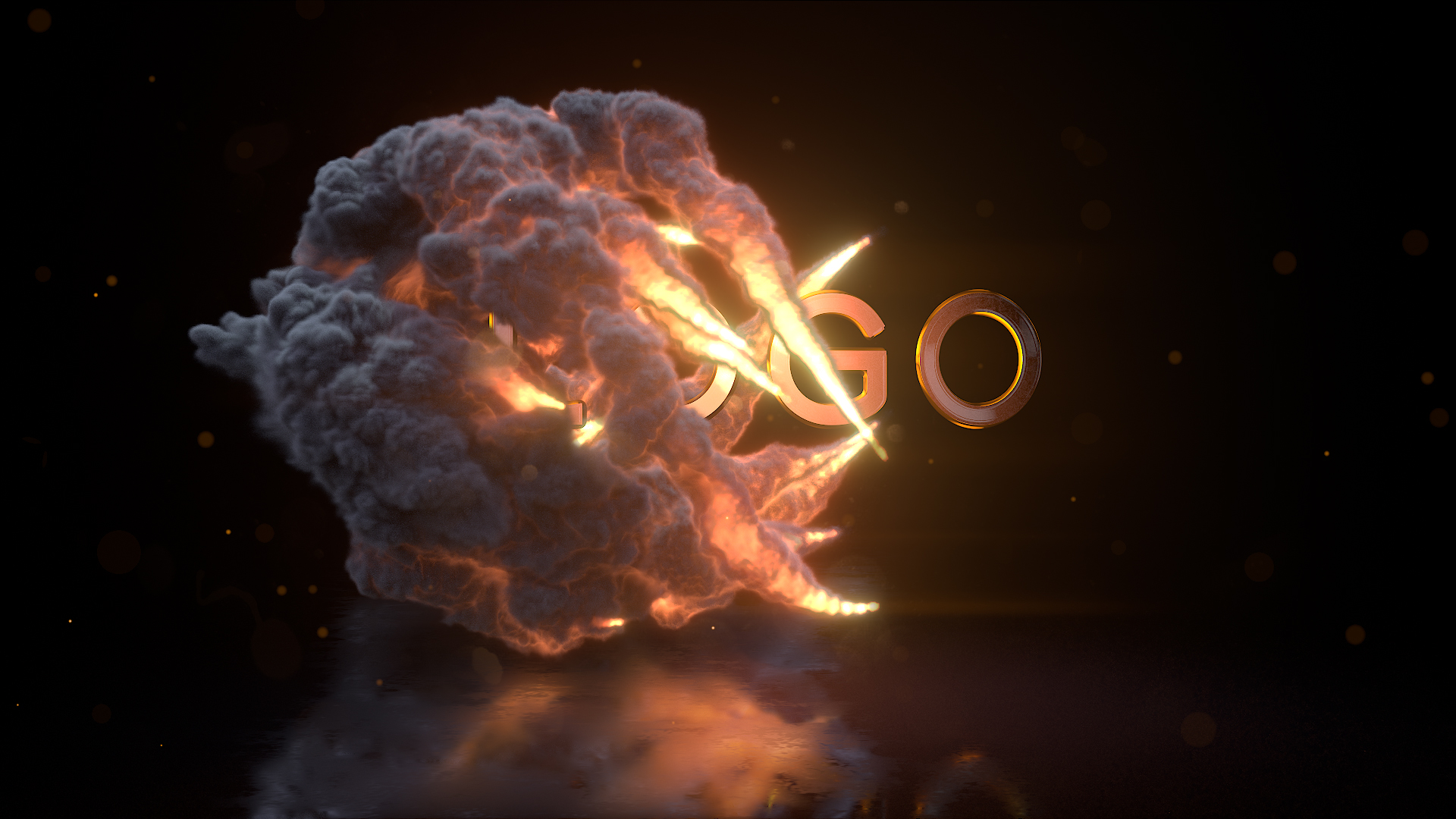 大气史诗火焰烟雾三维LOGO片头视频的预览图